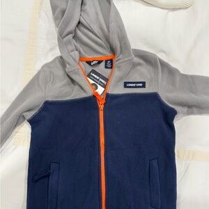 NWT Lands' End Kids' Gray and Blue Hoodie